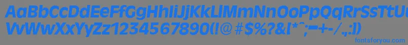 Шрифт RavennaserialXboldItalic – синие шрифты на сером фоне