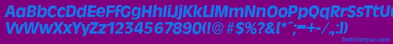 Шрифт RavennaserialXboldItalic – синие шрифты на фиолетовом фоне