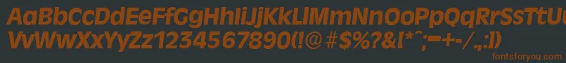 RavennaserialXboldItalic-fontti – ruskeat fontit mustalla taustalla