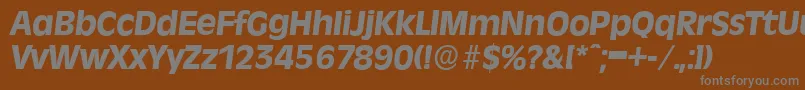 RavennaserialXboldItalic-fontti – harmaat kirjasimet ruskealla taustalla