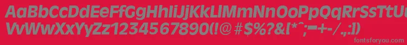 RavennaserialXboldItalic-fontti – harmaat kirjasimet punaisella taustalla