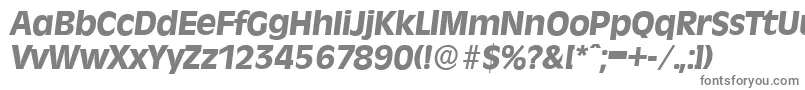 RavennaserialXboldItalic-fontti – harmaat kirjasimet valkoisella taustalla