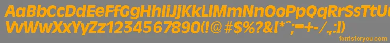 Шрифт RavennaserialXboldItalic – оранжевые шрифты на сером фоне