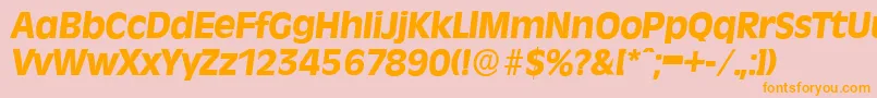 Шрифт RavennaserialXboldItalic – оранжевые шрифты на розовом фоне
