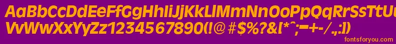 RavennaserialXboldItalic Font – Orange Fonts on Purple Background