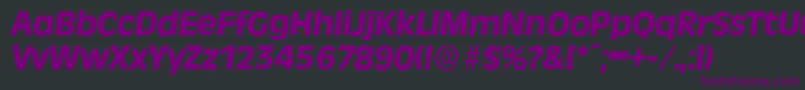 RavennaserialXboldItalic-fontti – violetit fontit mustalla taustalla