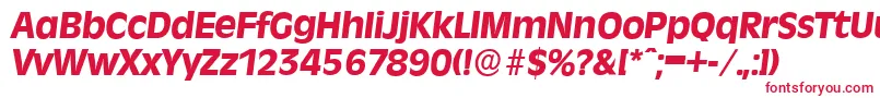 RavennaserialXboldItalic-fontti – punaiset fontit valkoisella taustalla