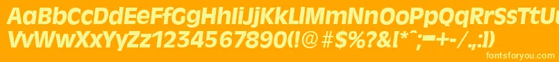 RavennaserialXboldItalic Font – Yellow Fonts on Orange Background
