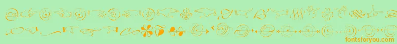 ZapfinoextraltOrnaments Font – Orange Fonts on Green Background