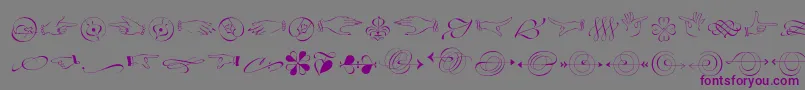 Шрифт ZapfinoextraltOrnaments – фиолетовые шрифты на сером фоне