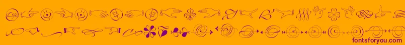 フォントZapfinoextraltOrnaments – オレンジの背景に紫のフォント