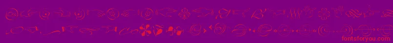 ZapfinoextraltOrnaments-Schriftart – Rote Schriften auf violettem Hintergrund