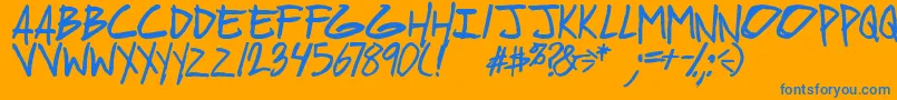 GeekriottbsBold Font – Blue Fonts on Orange Background