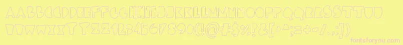 ChunkyBlocks-Schriftart – Rosa Schriften auf gelbem Hintergrund