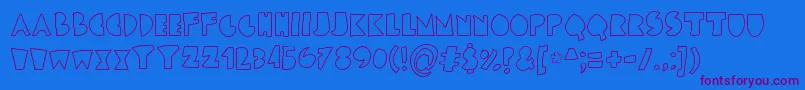 ChunkyBlocks-Schriftart – Violette Schriften auf blauem Hintergrund