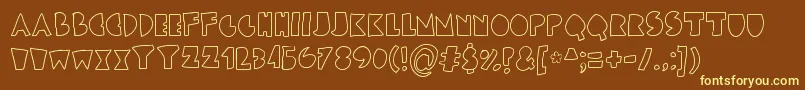 ChunkyBlocks Font – Yellow Fonts on Brown Background