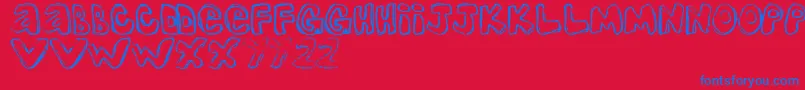 OneLousyBottom Font – Blue Fonts on Red Background