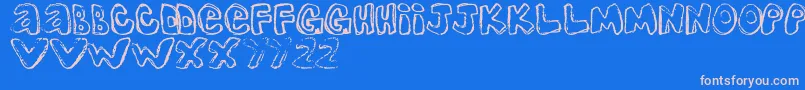 OneLousyBottom Font – Pink Fonts on Blue Background