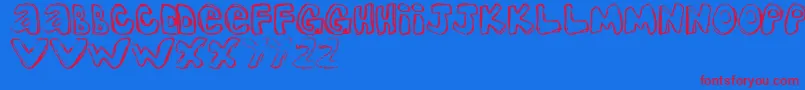 OneLousyBottom Font – Red Fonts on Blue Background