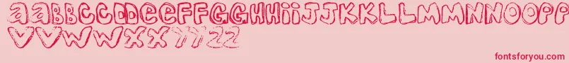 OneLousyBottom Font – Red Fonts on Pink Background