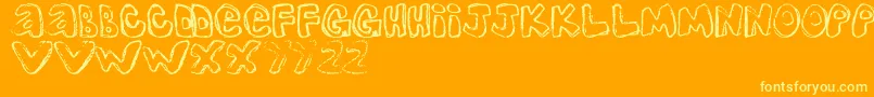 OneLousyBottom Font – Yellow Fonts on Orange Background