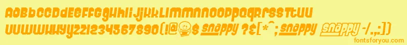 Sabadoo Font – Orange Fonts on Yellow Background
