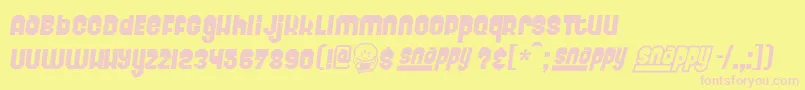Sabadoo-Schriftart – Rosa Schriften auf gelbem Hintergrund