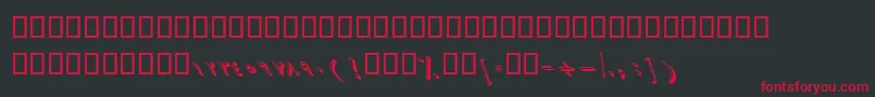 フォントBAsemanItalic – 黒い背景に赤い文字
