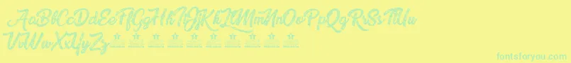 Weitere Informationen zur DrawingNature-Schriftart DrawingNature-Schriftart – Grüne Schriften auf gelbem Hintergrund