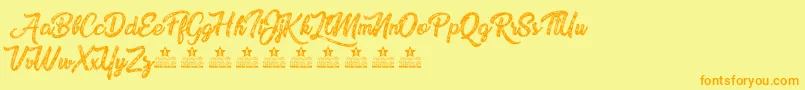 DrawingNature Font – Orange Fonts on Yellow Background