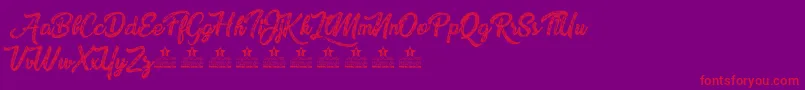 DrawingNature Font – Red Fonts on Purple Background