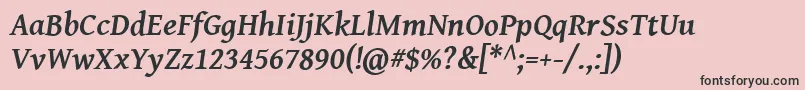 GentiumBasicBoldItalic Font – Black Fonts on Pink Background