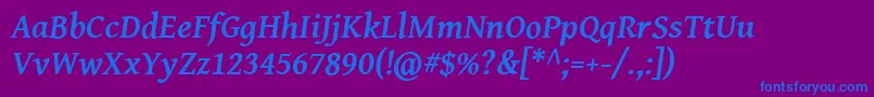 GentiumBasicBoldItalic Font – Blue Fonts on Purple Background