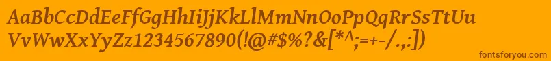 GentiumBasicBoldItalic Font – Brown Fonts on Orange Background