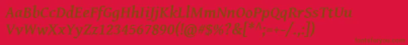 GentiumBasicBoldItalic Font – Brown Fonts on Red Background