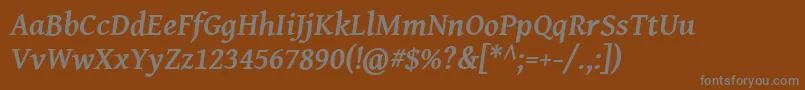 GentiumBasicBoldItalic Font – Gray Fonts on Brown Background