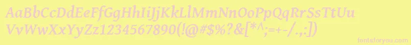 GentiumBasicBoldItalic Font – Pink Fonts on Yellow Background