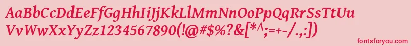 GentiumBasicBoldItalic Font – Red Fonts on Pink Background