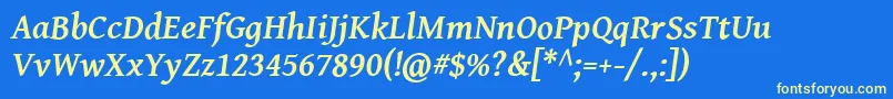 GentiumBasicBoldItalic Font – Yellow Fonts on Blue Background