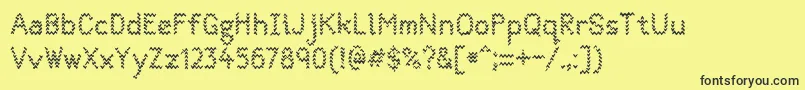 Quantumwaves0p1 Font – Black Fonts on Yellow Background