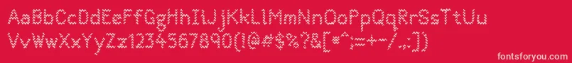 Czcionka Quantumwaves0p1 – różowe czcionki na czerwonym tle