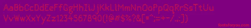 フォントQuantumwaves0p1 – 紫の背景に赤い文字