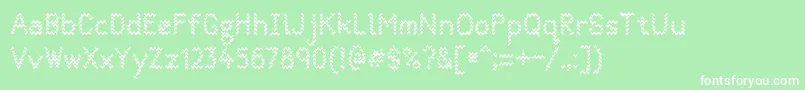 フォントQuantumwaves0p1 – 緑の背景に白い文字