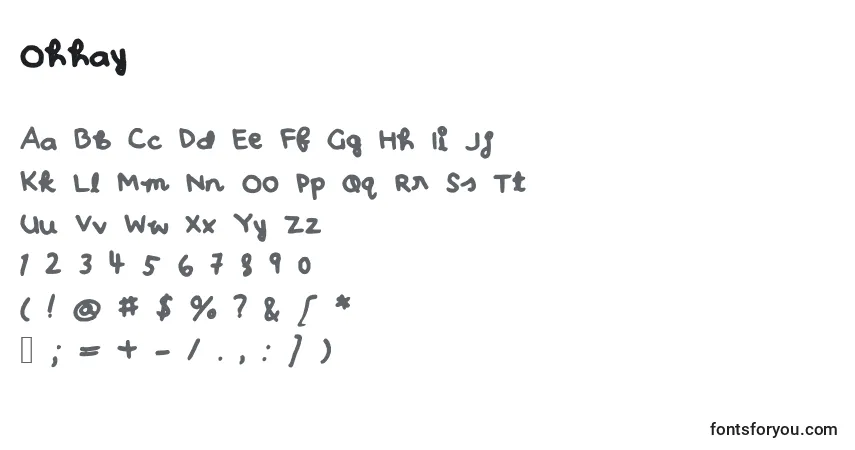Schriftart Ohhay – Alphabet, Zahlen, spezielle Symbole