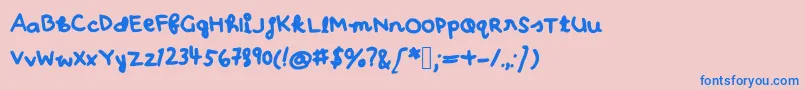 Ohhay Font – Blue Fonts on Pink Background