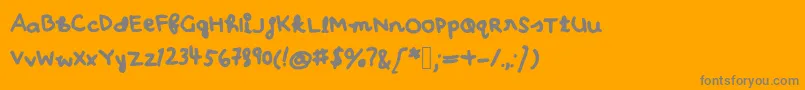 Ohhay Font – Gray Fonts on Orange Background