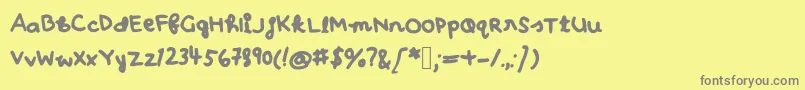 フォントOhhay – 黄色の背景に灰色の文字