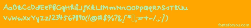 Ohhay Font – Green Fonts on Orange Background
