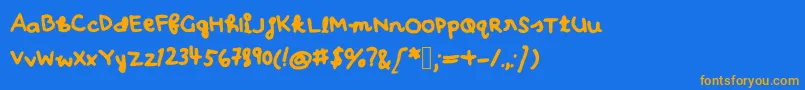 Ohhay Font – Orange Fonts on Blue Background