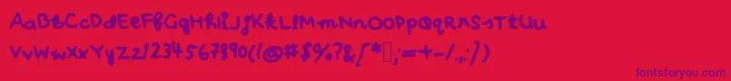 Ohhay Font – Purple Fonts on Red Background